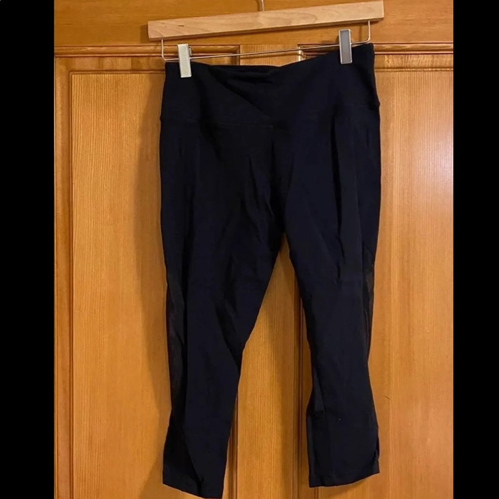 Glyder black crop cropped mesh slice leggings S